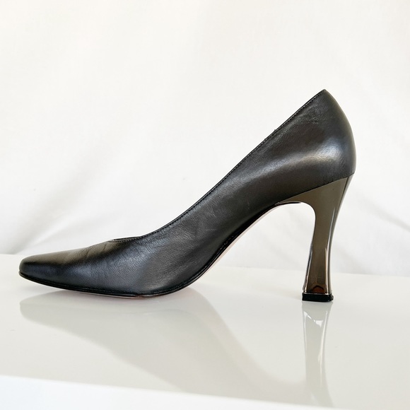 Saks Fifth Avenue Anthracite Heels 35.5 - Picture 5 of 14